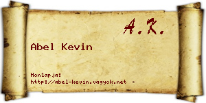 Abel Kevin névjegykártya